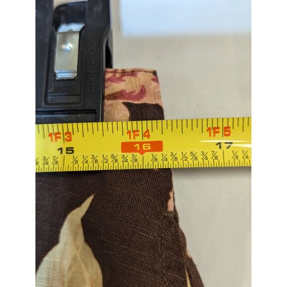 Chaps Vintage Floral A-Line Skirt Button Linen Cotton Size 10 - Picture 5 of 7